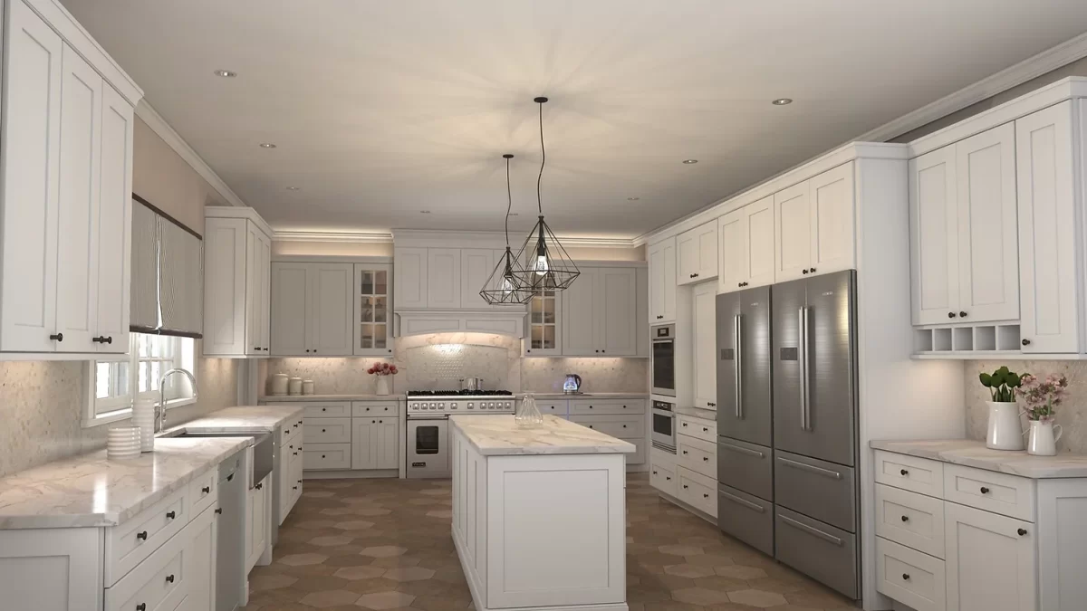 Transitional Cabinets with Gleaming Satin Finish