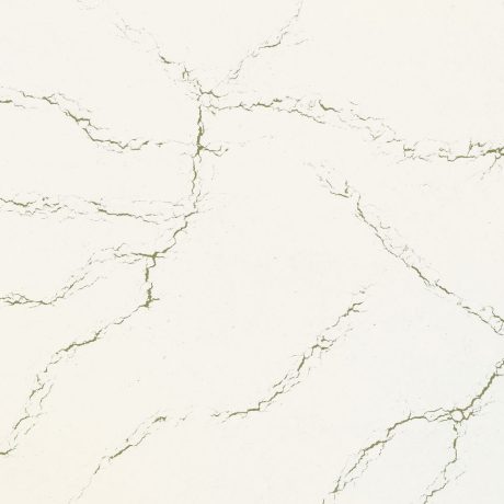 Berkshire Brass™: Modern Elegance with Brass Veins on Marbled White - Kitchen Countertop