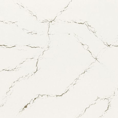 Berkshire Brass Satin Ridge™: Luxurious Alloy Veins on Marbled White - Kitchen Countertop