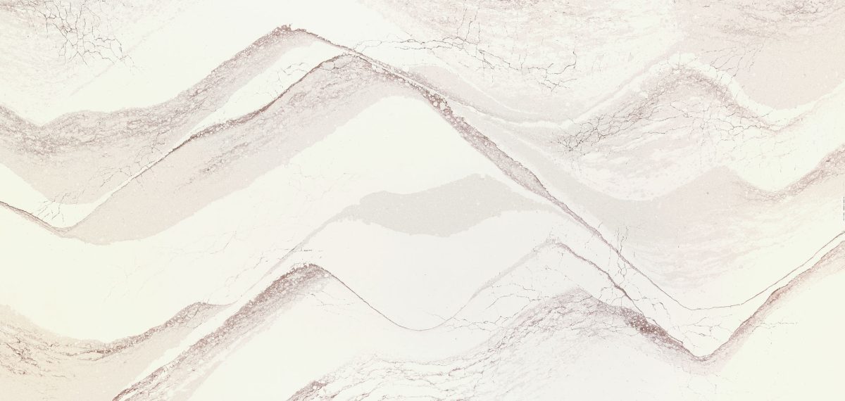 Hailey™: Cascading Veins and Aubergine Colorways on Crisp White - Kitchen Countertop