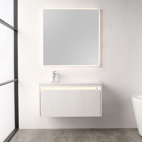 Voyage 36″ Vanity With Droplet-Shaped Basin (LED Illuminated)